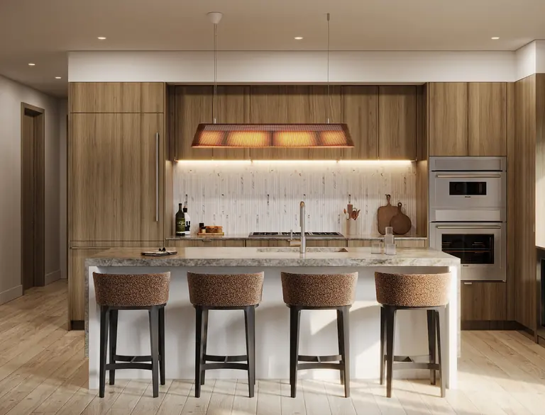 Kitchen in the Rocky Mountain design scheme with richer wood tones